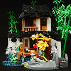 FUNWHOLE L9075 Edificio modulare stile giapponese 2432PCS 2 minifigures e Luci LED e Scatola