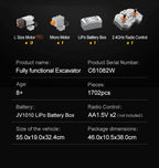 Cada C61082W Remote Control RC Escavatore  1702Pcs