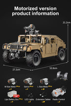 CaDA C61036W Humvee H1 1:8 versione Radiocomando o Statica blindato tipo SUV militare 3935pcs