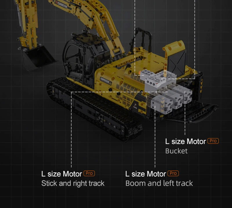 Cada C61082W Remote Control RC Escavatore  1702Pcs