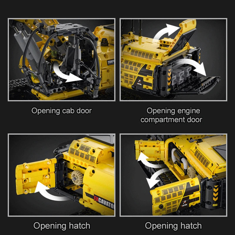 Cada C61082W Remote Control RC Escavatore  1702Pcs