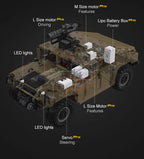 CaDA C61036W Humvee H1 1:8 versione Radiocomando o Statica blindato tipo SUV militare 3935pcs