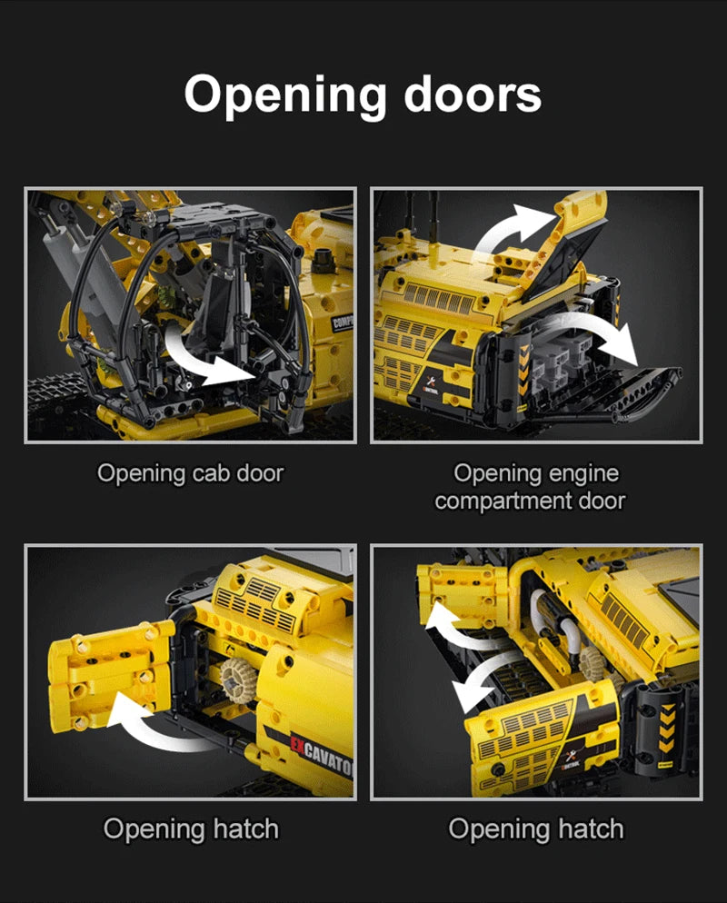 Cada C61082W Remote Control RC Escavatore  1702Pcs