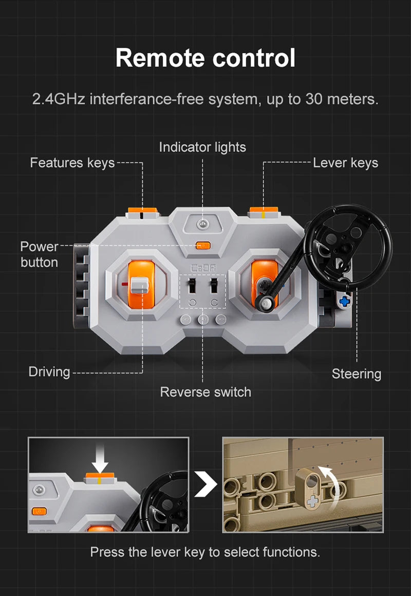 CaDA C61036W Humvee H1 1:8 versione Radiocomando o Statica blindato tipo SUV militare 3935pcs