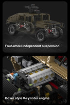 CaDA C61036W Humvee H1 1:8 versione Radiocomando o Statica blindato tipo SUV militare 3935pcs