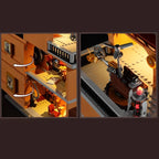 FunWhole F9050 Steampunk Club di volo, 5 minifigures Edificio modulare LUCI LED e Scatola 1858 PCS