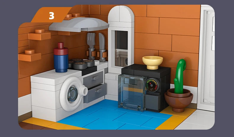 JIESTAR 89129 Stazione del treno city creator modulare MOC Con LUCI 3692pcs