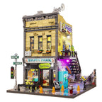 Funwhole F9051 Negozio americano di Skate Edificio Modulare City Minifigures Luci LED 1573 PCS