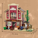 Funwhole F9044 Vecchio Ufficio Postale del West edificio Modulare con 4 minifigures Scatola e Luci LED 1692PCS