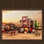 Funwhole F9044 Vecchio Ufficio Postale del West edificio Modulare con 4 minifigures Scatola e Luci LED 1692PCS