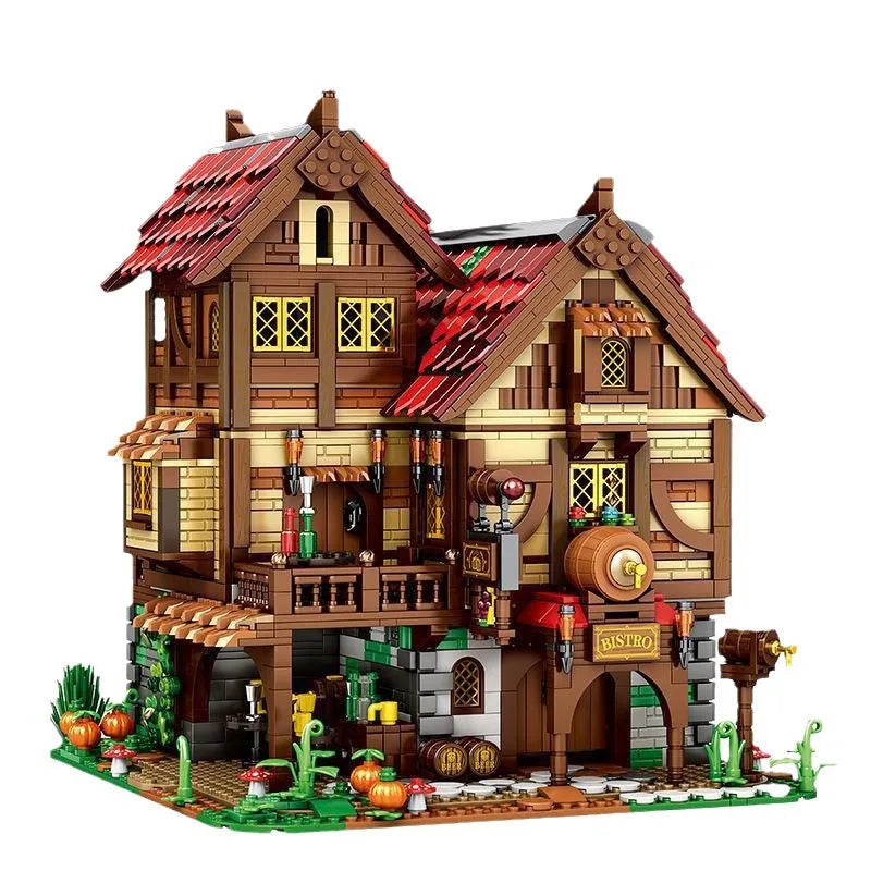 Reobrix 66018 edificio modulare villaggio medievale casa taverna bistrot 2831Pcs