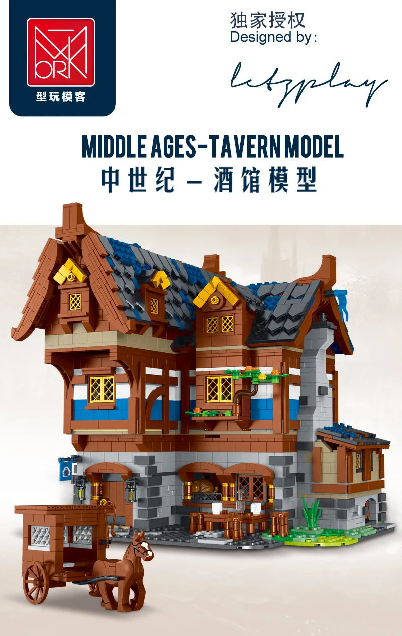 XMork 033002 Taverna Locanda Medievale MOC modulare 3451Pcs