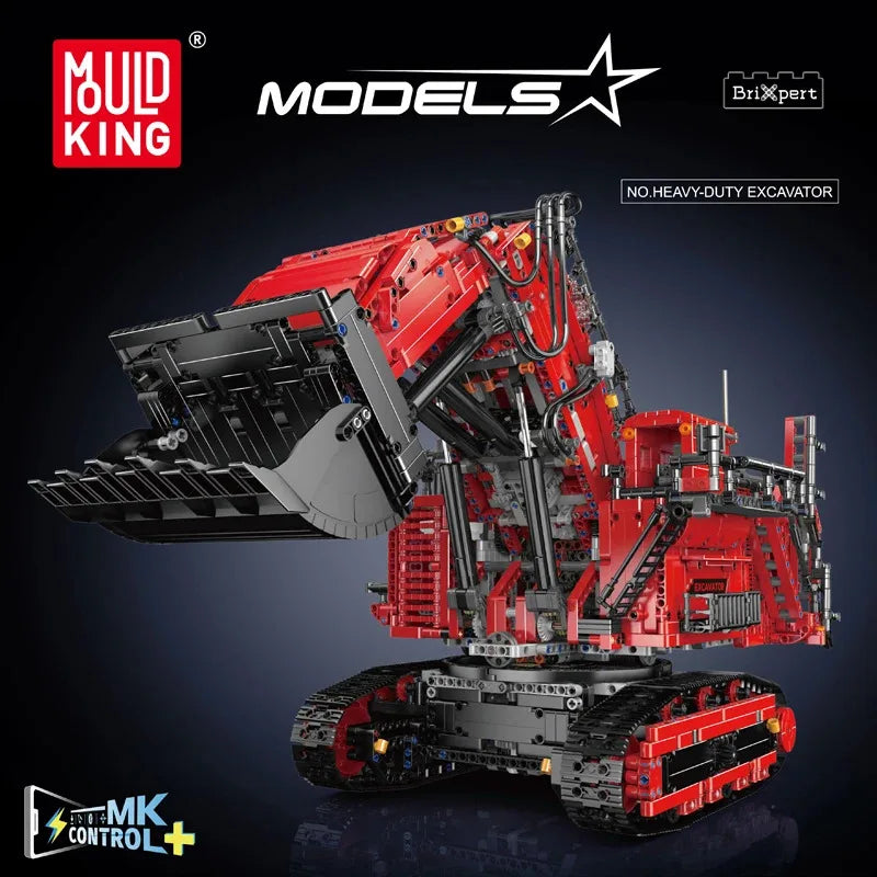 Mould King 17070/17071 Technic Radiocomandato rol R9800 Escavatore Ruspa Bulldozer Rosso o Giallo