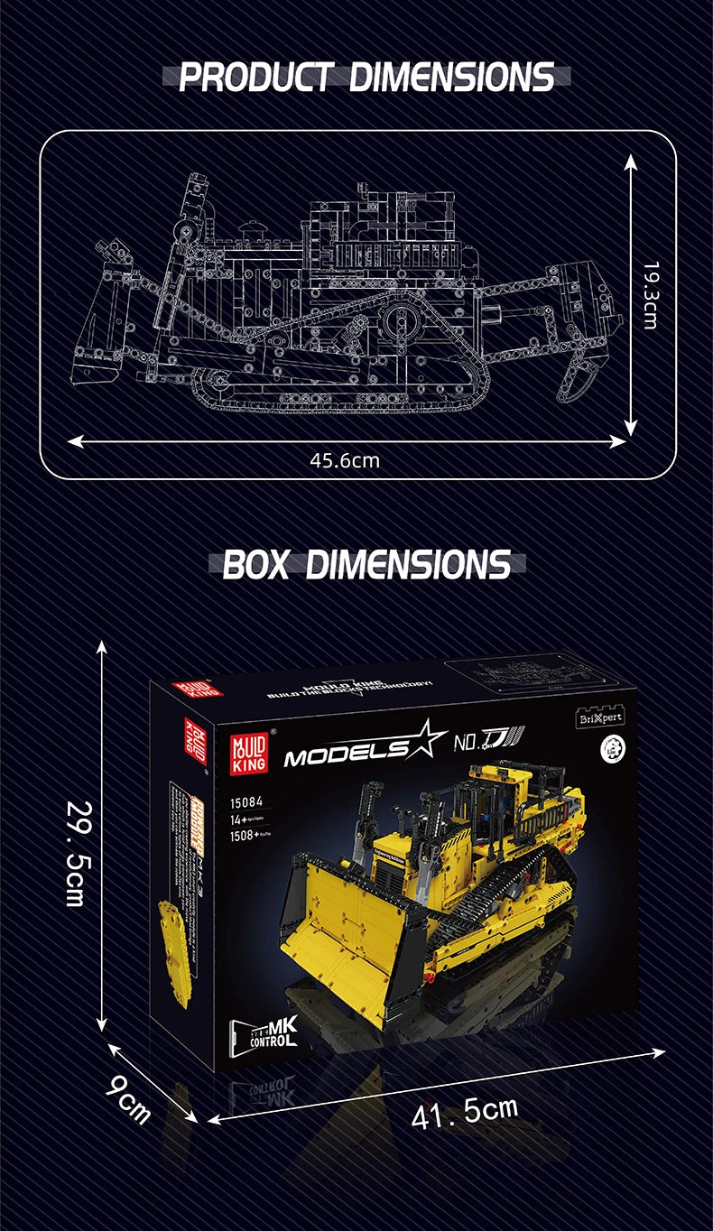 MOULD KING 15084 Technic Bulldozer Remote Control 1508PCS