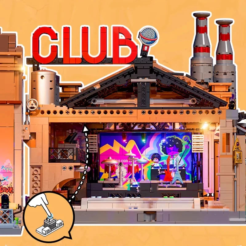 Funwhole F9068 Club Discoteca in Vecchia fabbrica edificio modulare con LUCI LED e Scatola 2654PCS