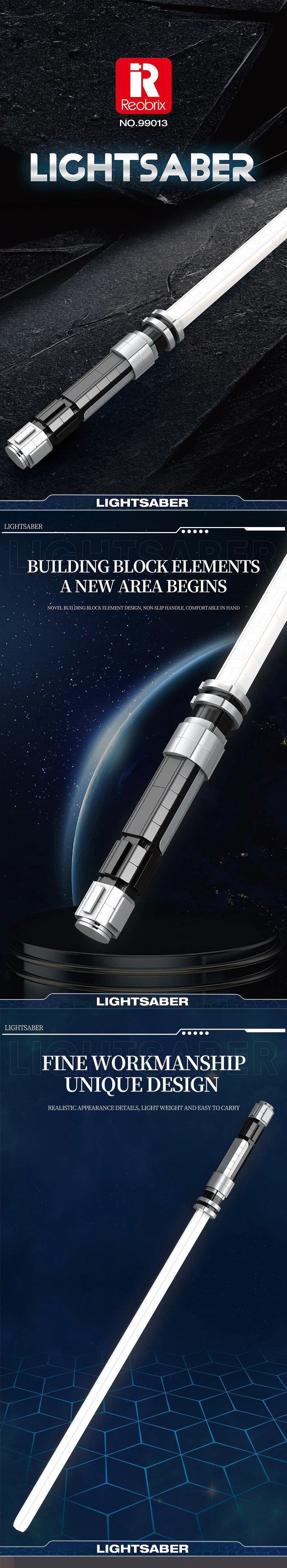Reobrix 99010 Star Wars spada laser Gialla Verde Blu Bianca con Scatola 629 PCS