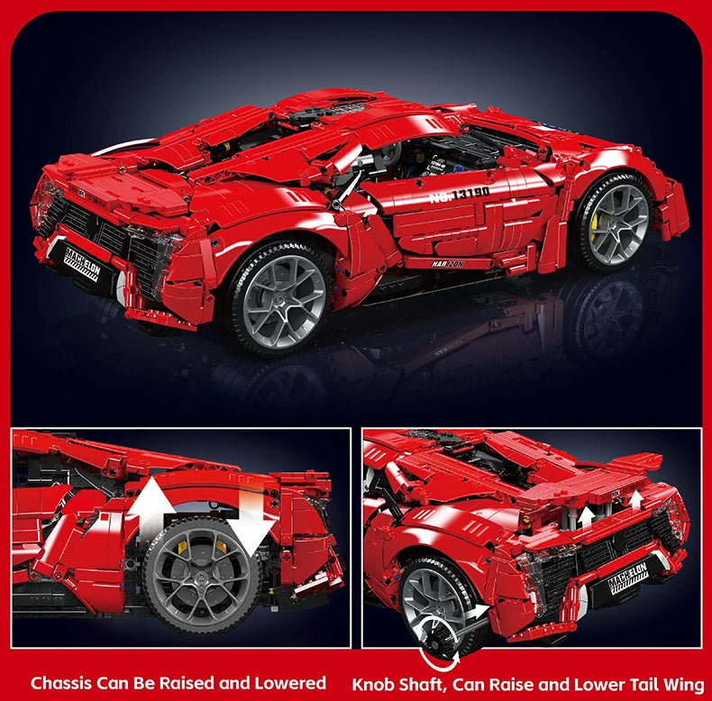 Mould King 13190 Technic APP & RC Red Lykan 4070 PCS Scatola e motore