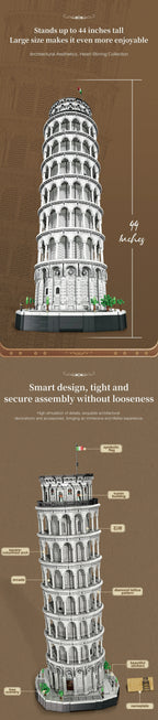 Reobrix 66025 Torre di Pisa pendente Scala 1:50 Modulare 110CM Scatola 7652PCS