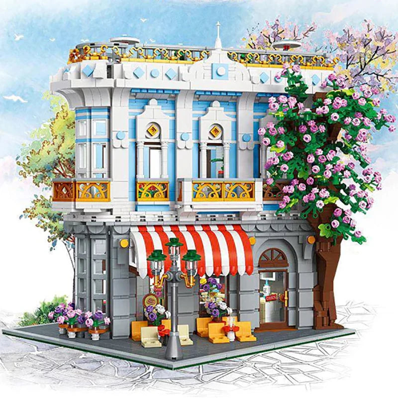 JIESTAR 89109 Creator Edificio Modulare Ristorante Sakura Con Luci LED 3725PCS