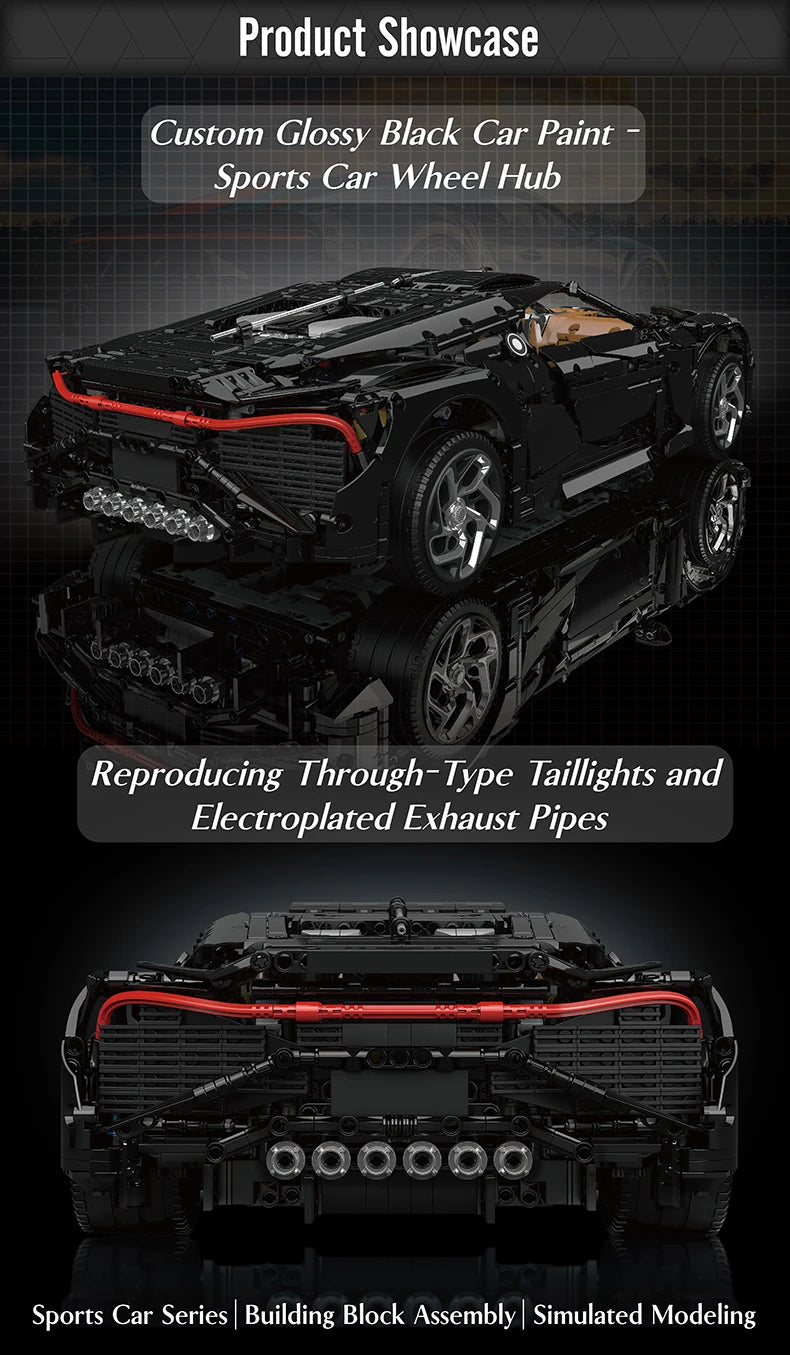 Mould King 13163 Technic La Voiture Noire Con Scatola e Motore radiocomandato