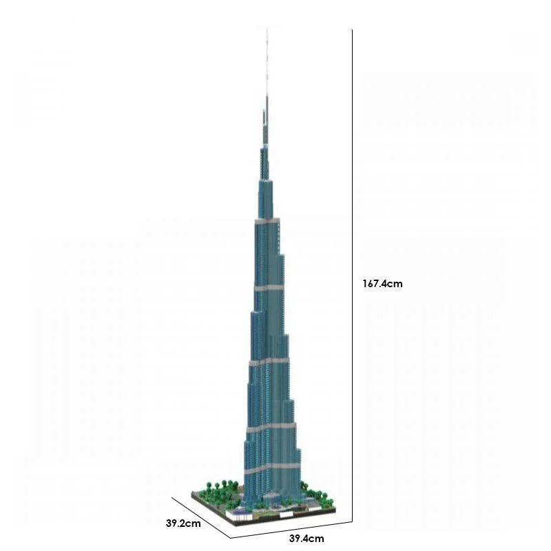 MOC 104784 Dubai Burj Khalifa Scala 1:500 Edificio modulare grattacielo 7400PCS [Pre-vendita]