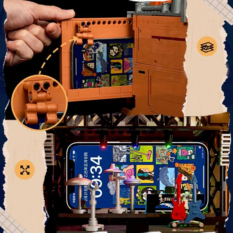 Funwhole F9068 Club Discoteca in Vecchia fabbrica edificio modulare con LUCI LED e Scatola 2654PCS