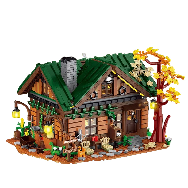 XMORK 1004 Baita nella Foresta Casa di montagna Modulare Con Luci e Scatola 2234PCS