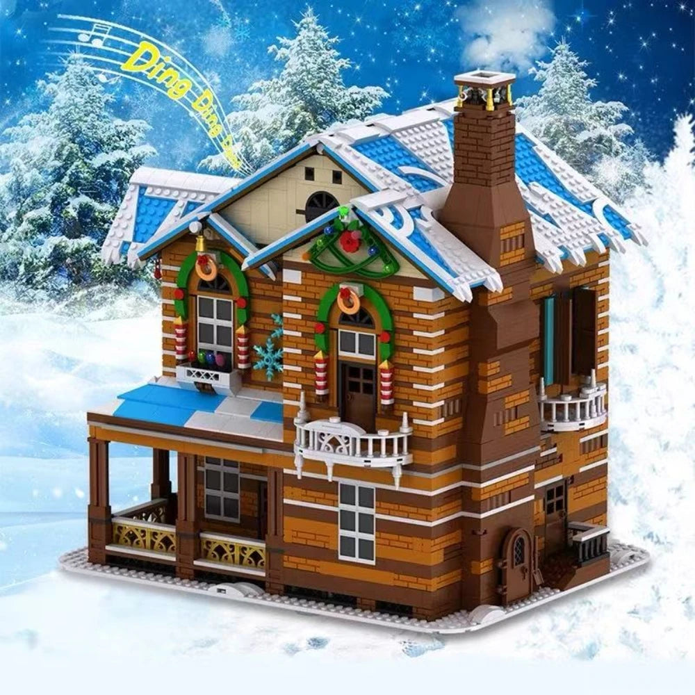 MOC 16011 Casa di Babbo Natale, casa nella Foresta edificio modulare Con Luci 3693PCS