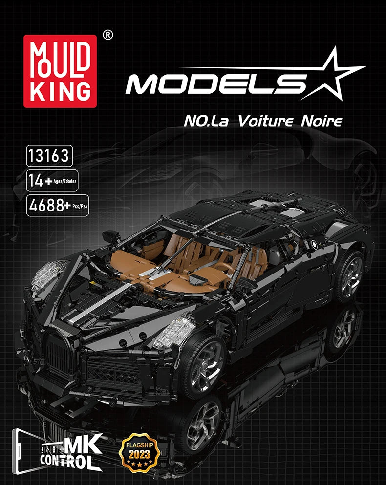Mould King 13163 Technic La Voiture Noire Con Scatola e Motore radiocomandato
