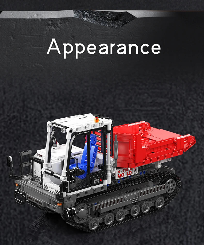 Mould King 17083 Escavatore Technic compatto motorizzato con braccio articolato e cingoli mobili1105PCS