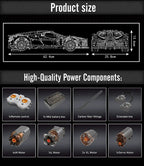 Mould King 13163 Technic La Voiture Noire Con Scatola e Motore radiocomandato