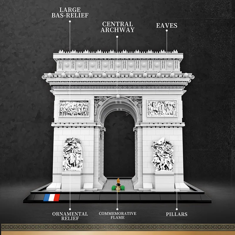 Reobrix 66024 Parigi L'Arc de Triomphe Arco di Trionfo edificio Modulare 3718Pcs