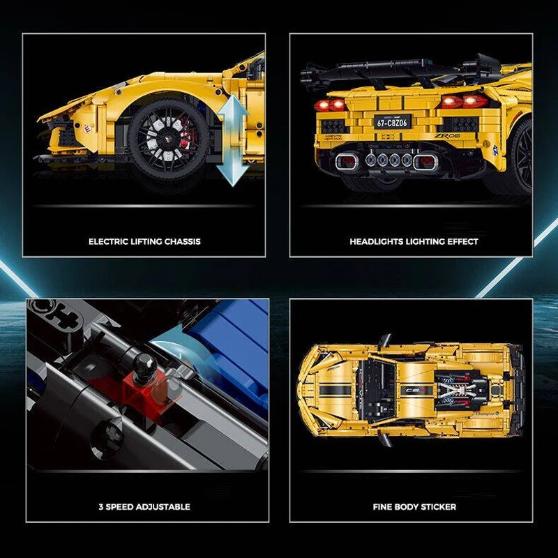 GULY 10622 Technic Corvtte Sportcar C8 Z06 1:8 CON MOTORE 3788 PCS [Pre-vendita]