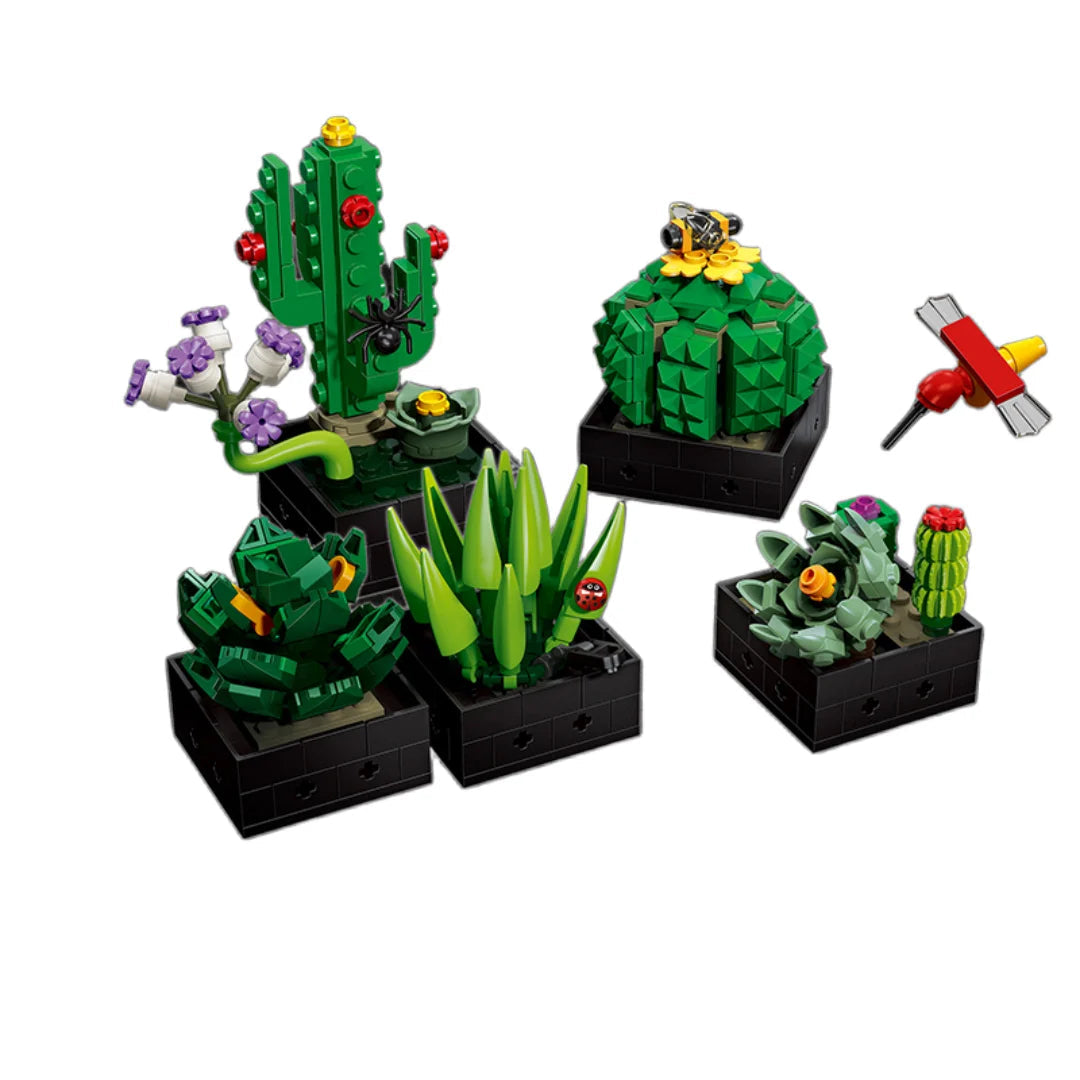JIESTAR JJ9011 Mini Giardino Botanico Piante Fiori e Cactus per decorare la casa 590PCS