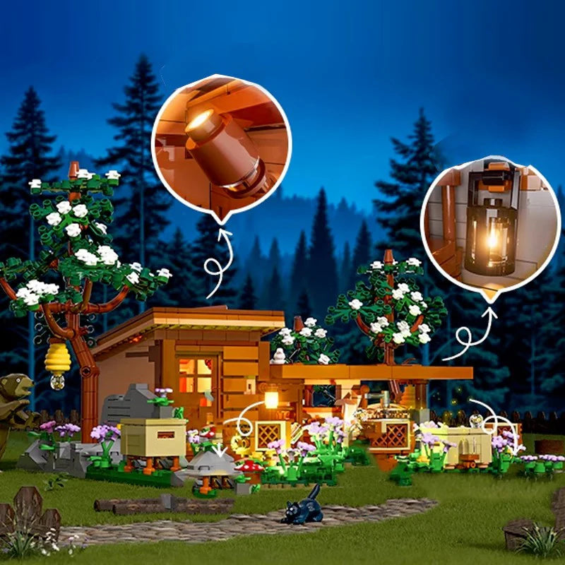 FunWhole F9062 Bee Farm Apiario Allevamento di api Scatola e Luci LED 1274PCS