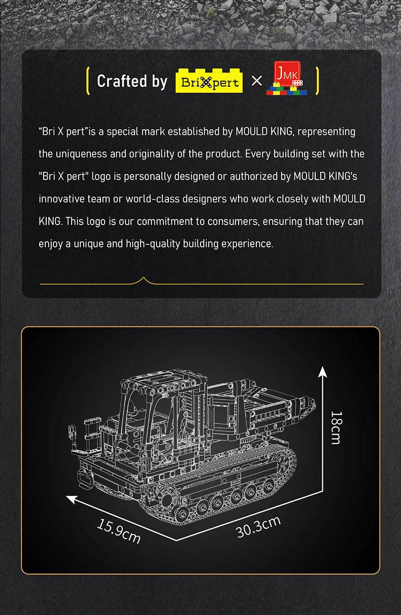 Mould King 17083 Escavatore Technic compatto motorizzato con braccio articolato e cingoli mobili1105PCS