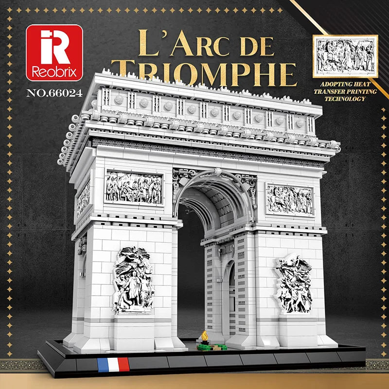 Reobrix 66024 Parigi L'Arc de Triomphe Arco di Trionfo edificio Modulare 3718Pcs