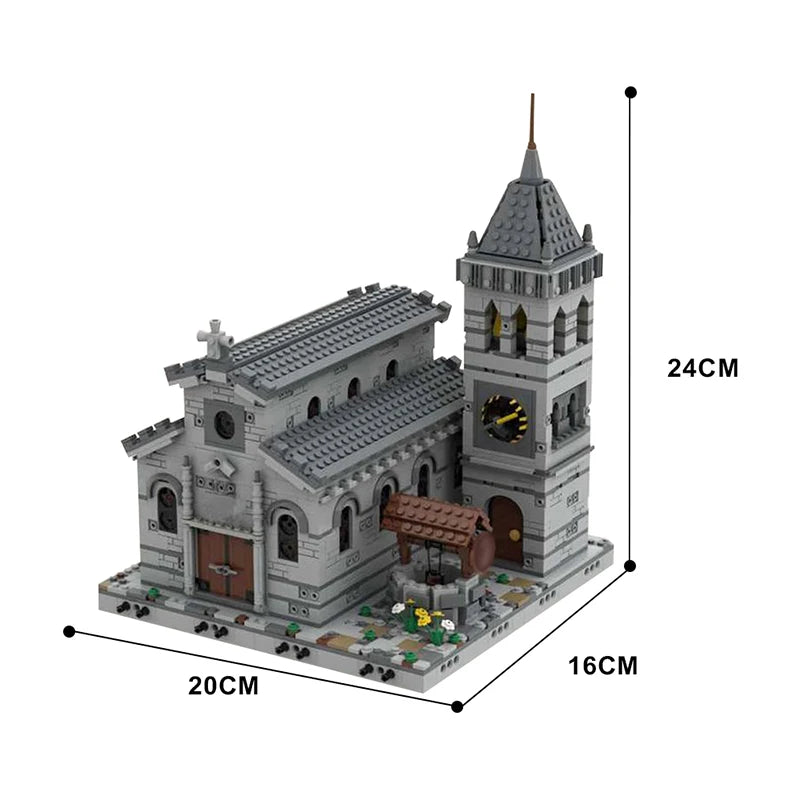 MOC-33985 Chiesa Medievale edificio modulare per città architettura medievale 2085PCS istruzioni PDF
