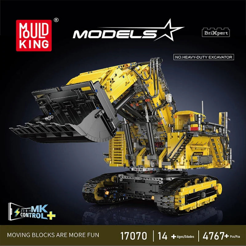 Mould King 17070/17071 Technic Radiocomandato rol R9800 Escavatore Ruspa Bulldozer Rosso o Giallo
