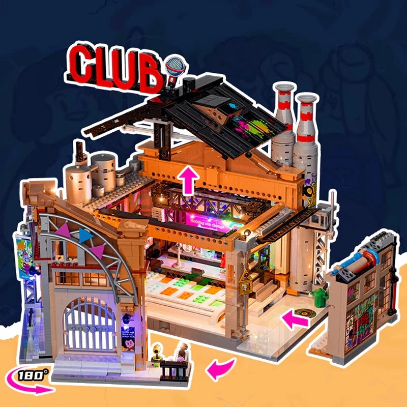 Funwhole F9068 Club Discoteca in Vecchia fabbrica edificio modulare con LUCI LED e Scatola 2654PCS