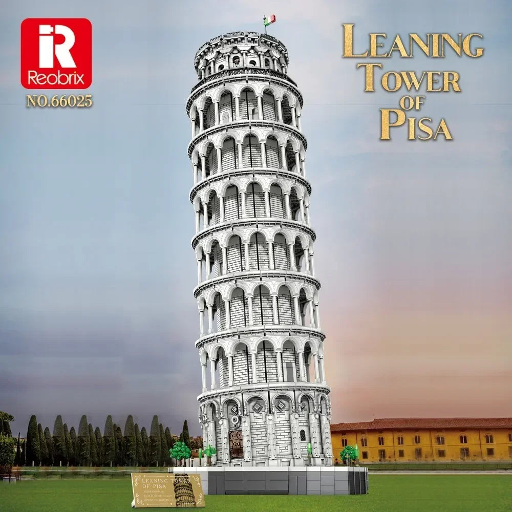 Reobrix 66025 Torre di Pisa pendente Scala 1:50 Modulare 110CM Scatola 7652PCS