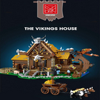 MORK 033051 MOC Medievale Viking Casa Vichinga con Drago Con Luci LED 3129PCS