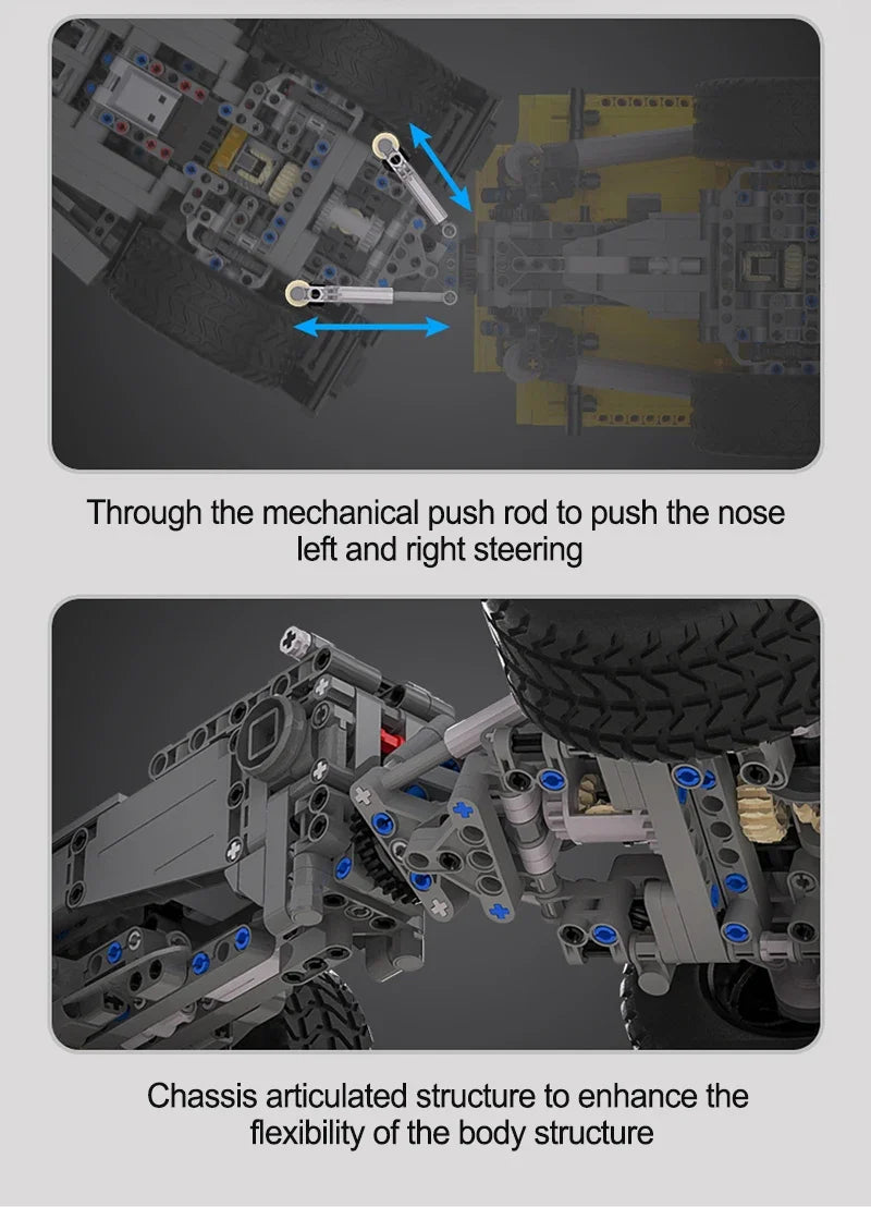 CADA C61054 Camion articolato da cava Technic motorizzato con cassone ribaltabile 3067Pcs