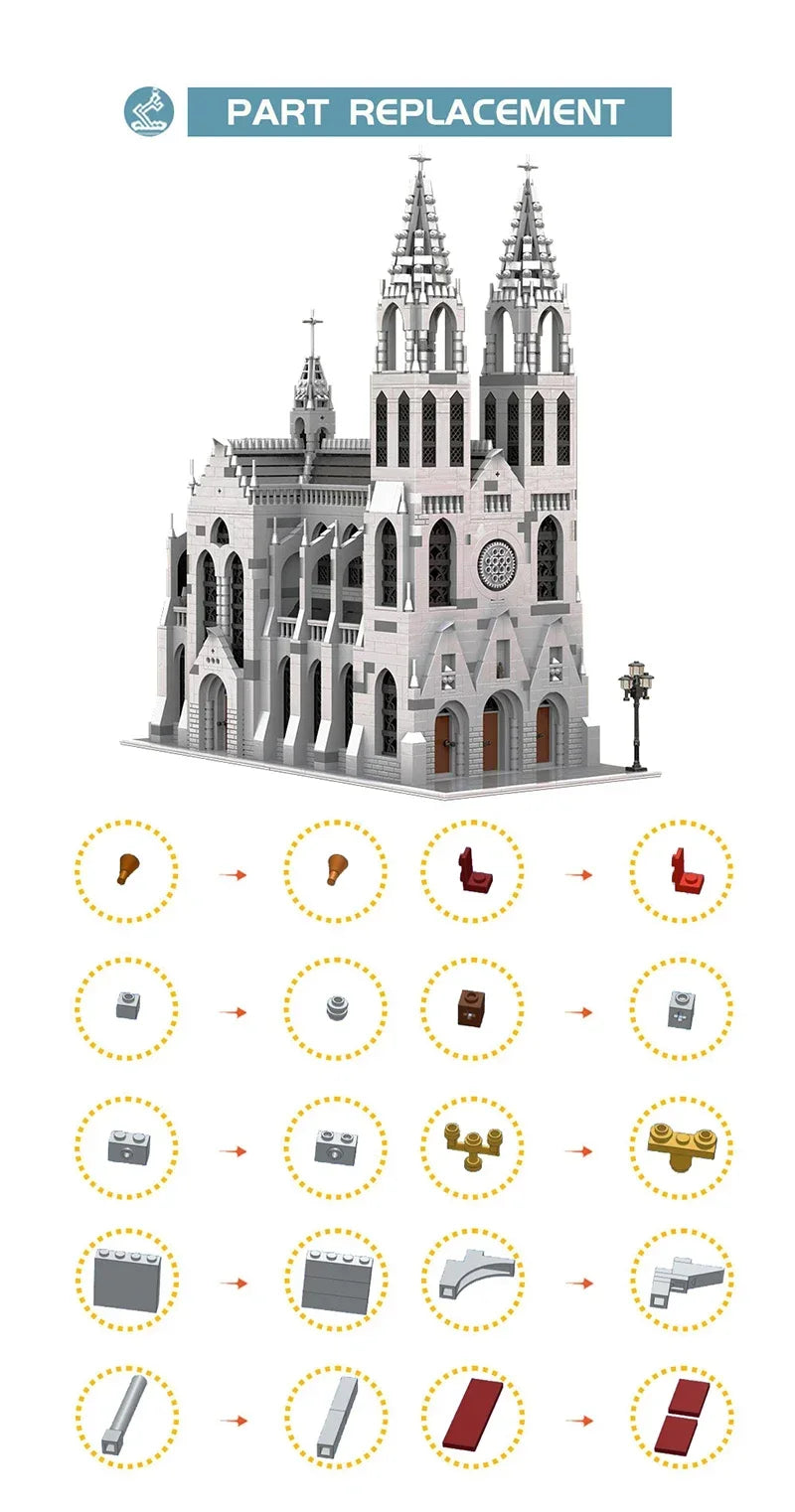 MOC 148170 Cattedrale Gotica edificio modulare Medievale Creator 4165PCS istruzioni PDF