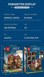 Reobrix 66018 edificio modulare villaggio medievale casa taverna bistrot 2831Pcs