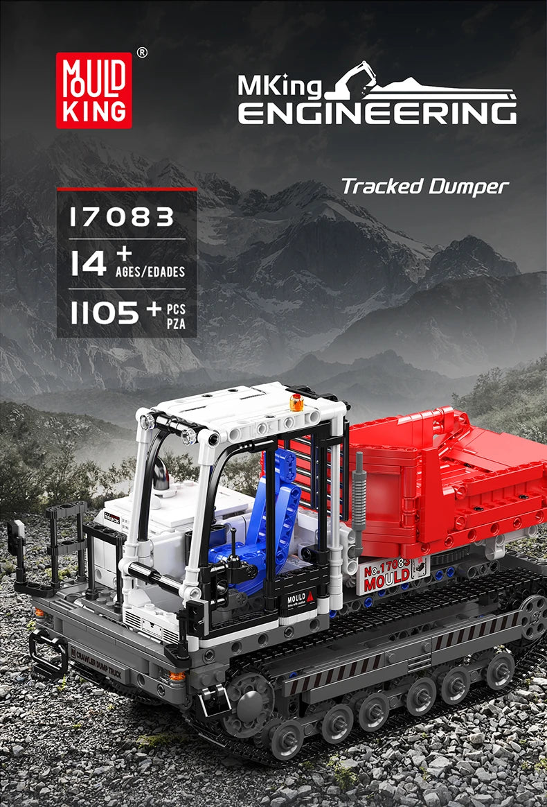 Mould King 17083 Escavatore Technic compatto motorizzato con braccio articolato e cingoli mobili1105PCS