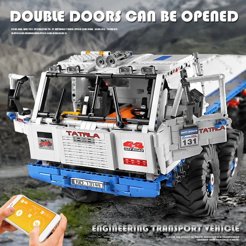 MOULD KING 13144 Ruspa cingolata Technic motorizzata (Bulldozer RC) 8 ruote Scatola3647PCS