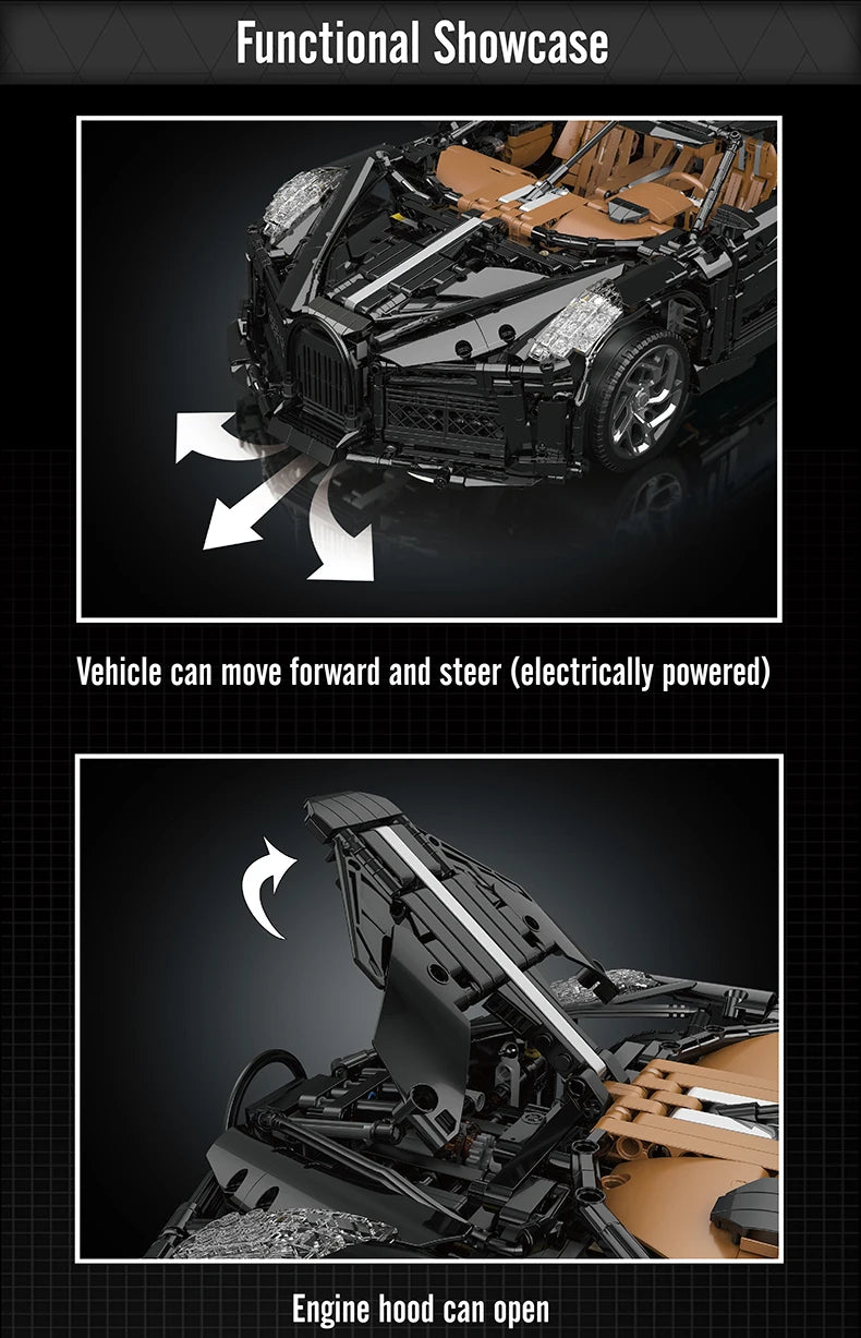 Mould King 13163 Technic La Voiture Noire Con Scatola e Motore radiocomandato