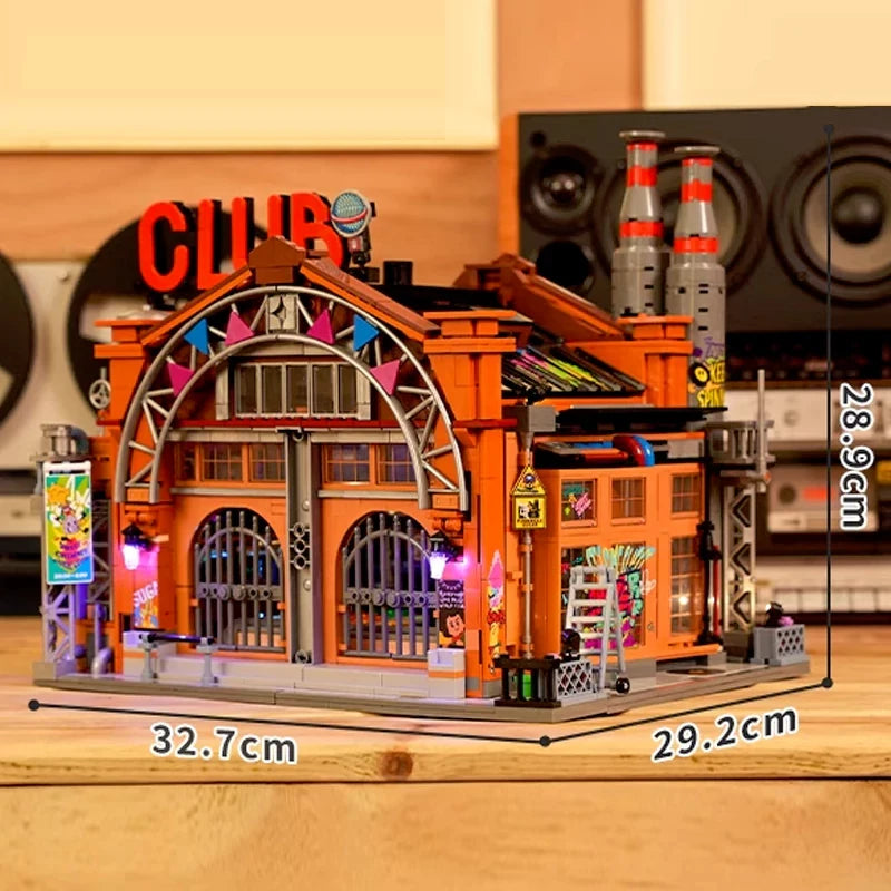 Funwhole F9068 Club Discoteca in Vecchia fabbrica edificio modulare con LUCI LED e Scatola 2654PCS