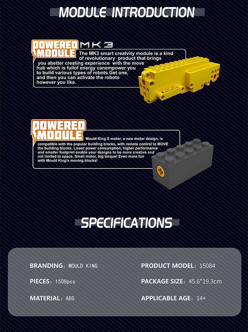MOULD KING 15084 Technic Bulldozer Remote Control 1508PCS
